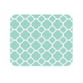 Non-Skid Natural Rubber Back Mint Quatrefoil Pattern Teal Turquoise Design Soft Mouse Pad Gaming Mousepad