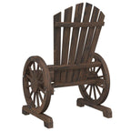 vidaXL-Patio Adirondack Chair-Burnt Fir Wood-Brown-24.8x24.4x39 Inches-Ergonomic Lounger for Gardens/Decks/Outdoor Spaces