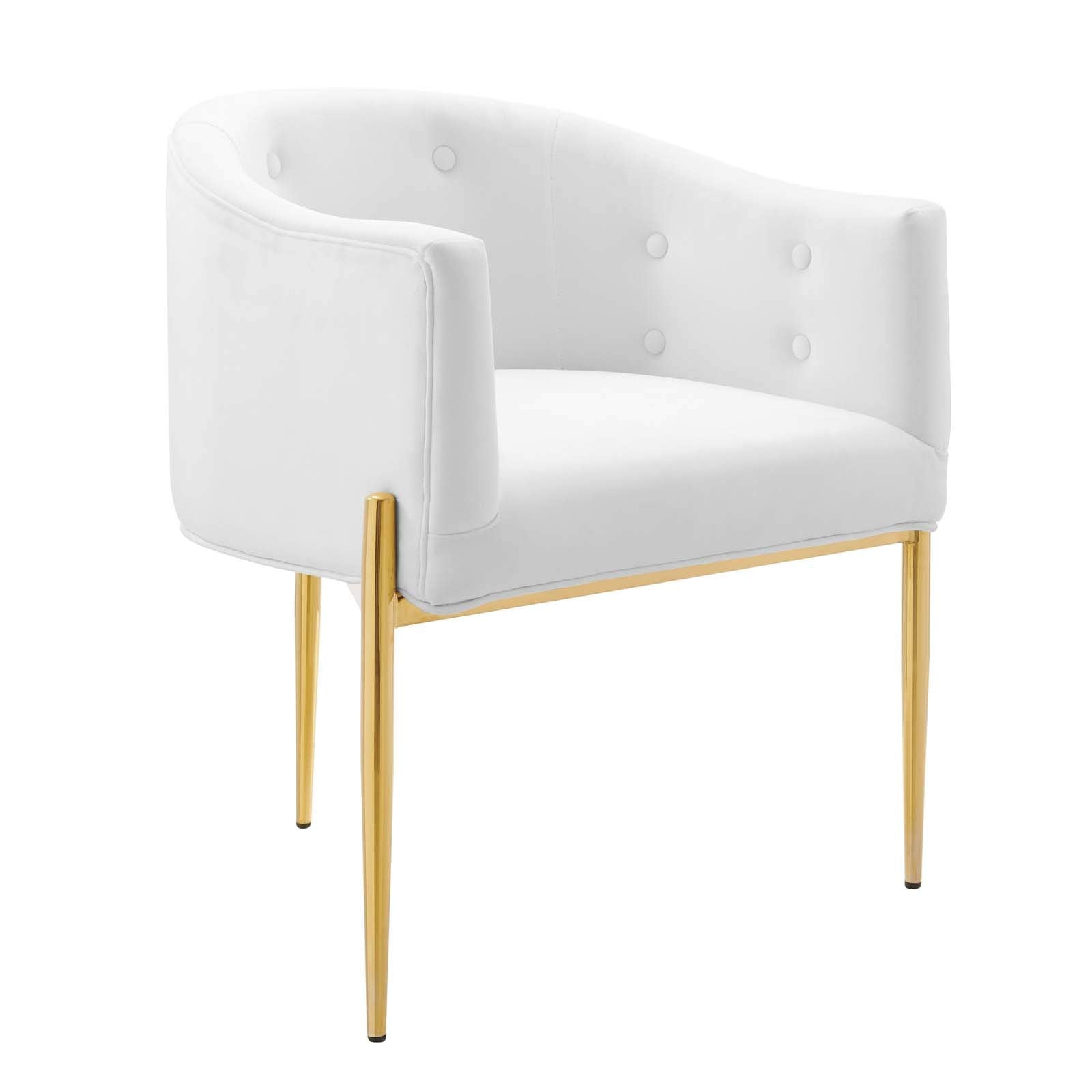 Modway Savour Tufted Performance Velvet Accent Chair In White