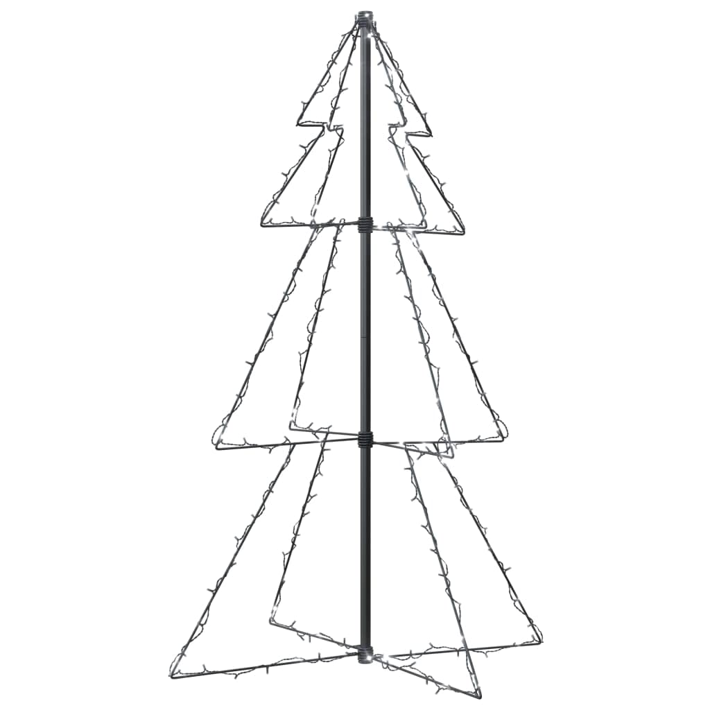 'vidaXL White Cold Indoor & Outdoor Christmas Cone Tree with 160 High-Powered LEDs: Energy-Efficient with 8 Lighting Effects and 16.4ft Extension Cable