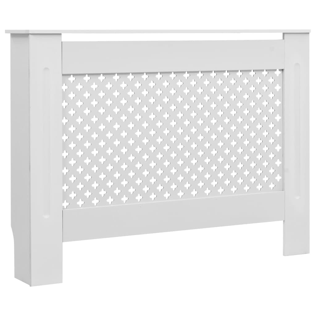 vidaXL - Modern Style MDF Radiator Cover in Matte White - Decorative Addition to Living Room - Provides Extra Shelf Space - 44.1&quot;x7.5&quot;x32.1&quot;