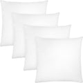 Covers & All Throw Pillow Inserts Pack Of 4, Durable Soft Square 16 X 16 Inches 65 Gsm Non-Woven Fabric With 15D Silicon Fiber F