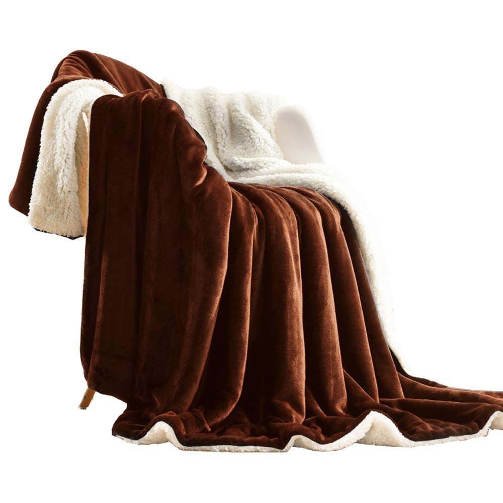 Nanpiper Sherpa Blanket Warm Blankets For Winter Super Soft Fuzzy Flannel Fleecewool Like Reversible Velvet Plush Couch Blanket