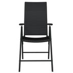 vidaXL 9-Piece Patio Dining Set - Black Steel Table with Glass Top & 8 Reclining PE Rattan Chairs - Outdoor Garden Furniture