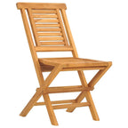 vidaXL Folding Patio Chairs - Set of 8 - Solid Teak Wood - Outdoor Seating for Garden/Patio/Deck - Brown - Supportive Backrest - Slatted Design - 18.5"x24.8"x35.4"