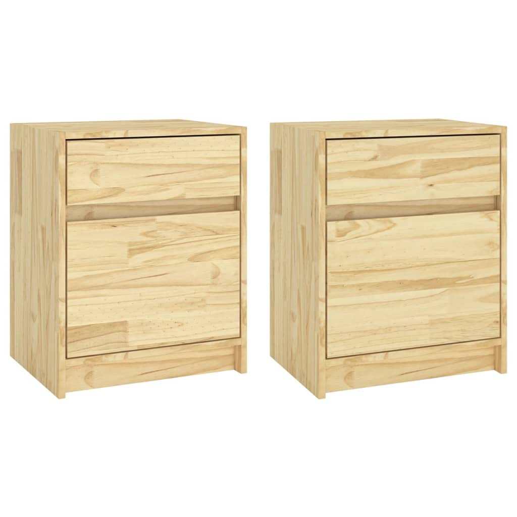 vidaXL Bedside Cabinets 2 pcs 15.7&quot;x12.2&quot;x19.7&quot; Solid Wood Pine