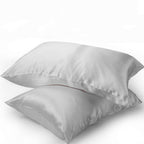 Mulberry Silk Pillowcase For Hair And Skin Made In Usa, 22 Momme Zippered Grey Silk Pillow Cases Standard Size, Highest Grade 10