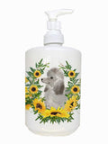 Caroline's Treasures CK2937SOAP Grey Standard Poodle in Sunflowers Ceramic Soap Dispenser Hand Soap Dispenser Pump Bottles for B