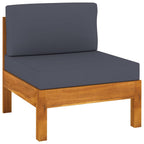 vidaXL Modern 6 Piece Acacia Wood Patio Lounge Set with Dark Gray Cushions - Comfortable Outdoor Furniture for Garden, Patio, or Balcony