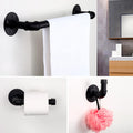 5 Pieces Bathroom Hardware Set, Industrial Pipe Bathroom Hardware Set Wall Mounted Bathroom Accessories Kit Including 18 Hand To