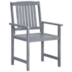 vidaXL Patio Chairs 2 Pcs, Patio Dining Chair with Cushions, Outdoor Chair for Deck Garden Lawn Balcony, Farmhouse, Gray Solid Wood Acacia
