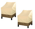 Rosielily Outdoor Chair Covers, Patio Chair Covers Waterproof, 600D Heavy Duty Stackable Patio Furniture Covers, Standard-2 Pack, Khaki&Brown