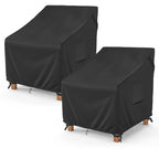 Mr. Cover Patio Furniture Covers Waterproof, Outdoor Chair Covers For Rocking Chair, Fits Up To 32W X 37D X 36H Inches, Ventilated Air Vents And Convenient Handles Included, Black, 2 Pack