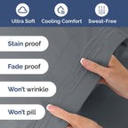 Extra Deep Pocket Cal King Sheets - 4 Piece Breathable & Cooling Bed Sheets - Hotel Luxury Sheet Set - Soft, Wrinkle Free & Comfy - Easily Fits Extra Deep Mattresses - Deep Pocket Steel Blue Sheets