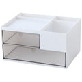 Kulusion Desk Drawer Organizer, Desk Storage Box With 2 Drawers And 4 Compartments, Multifunctional Desk Accessories & Counterto