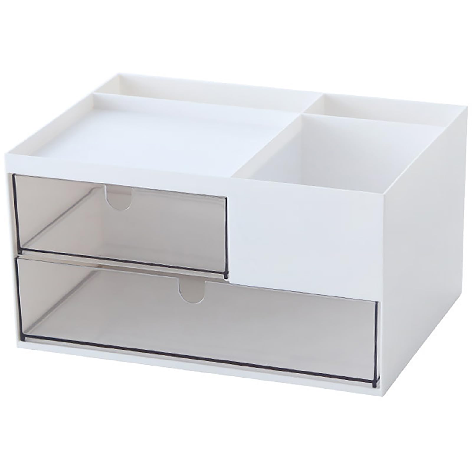 Kulusion Desk Drawer Organizer, Desk Storage Box With 2 Drawers And 4 Compartments, Multifunctional Desk Accessories & Counterto