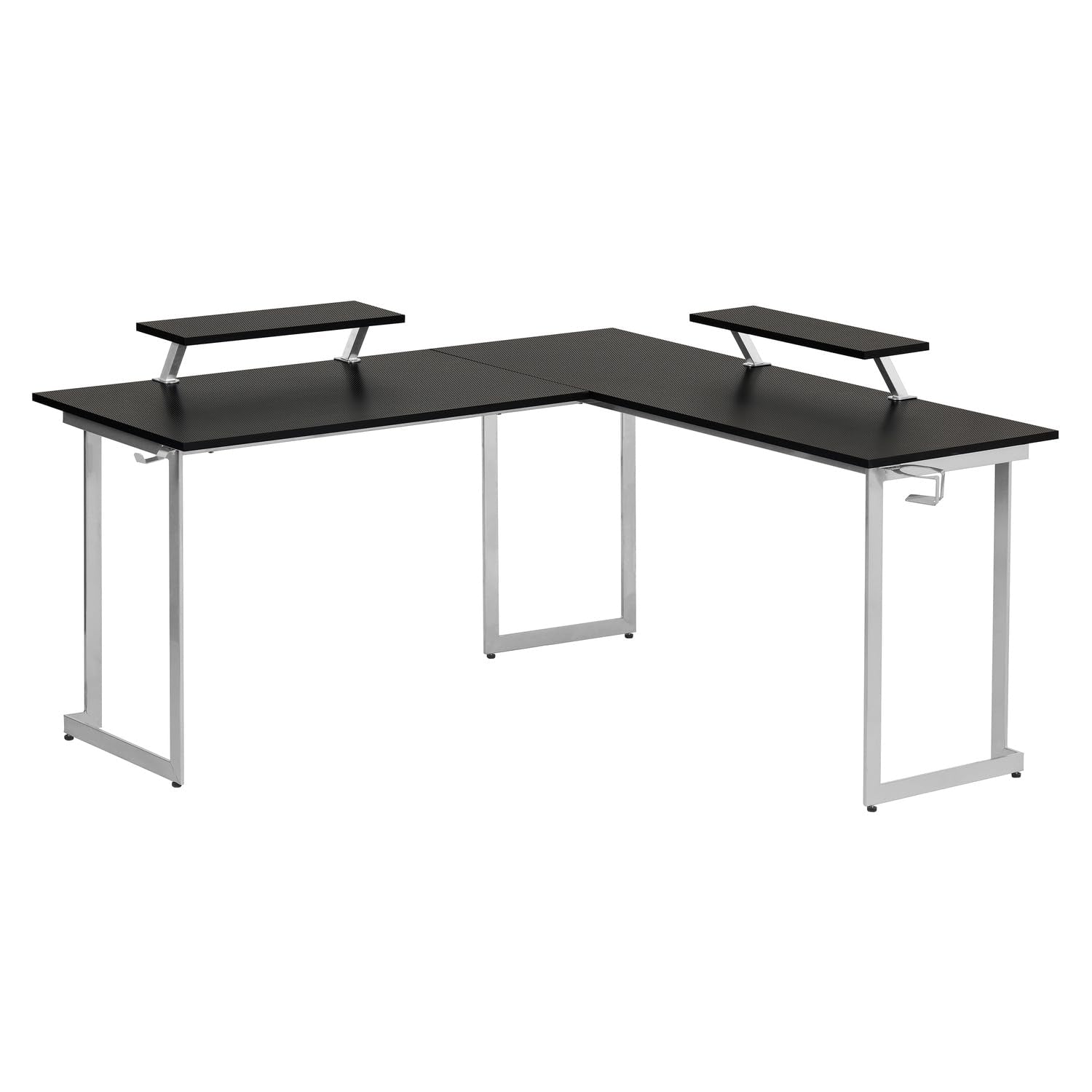 Techni Sport Warrior L-Shaped Gaming Desk with MDF Panel, Computer Desk with Scratch Rust Resistance Steel Frame, White