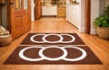 Brown Floor Mat with Circle Pattern, Pack of 2, Indoor Entryway Rug Set