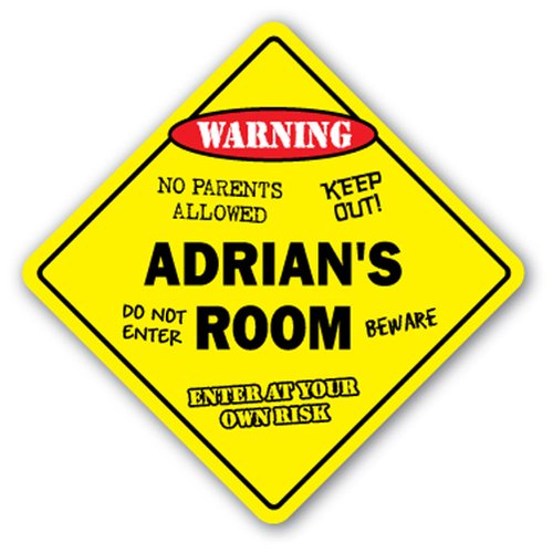 SignJoker] ADRIAN'S Room Sign Kids Bedroom Decor Door Children's Name boy Girl Gift Wall Plaque Decoration
