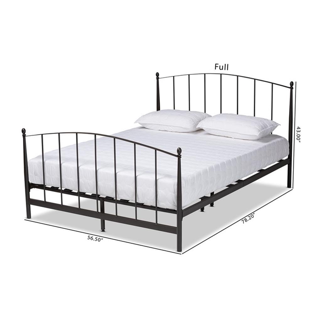 Baxton Studio Lana Black Finished Metal Queen Size Platform Bed