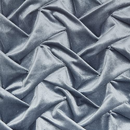 HomeRoots 100% Polyester Powder Blue Pleated Velvet Throw Pillow