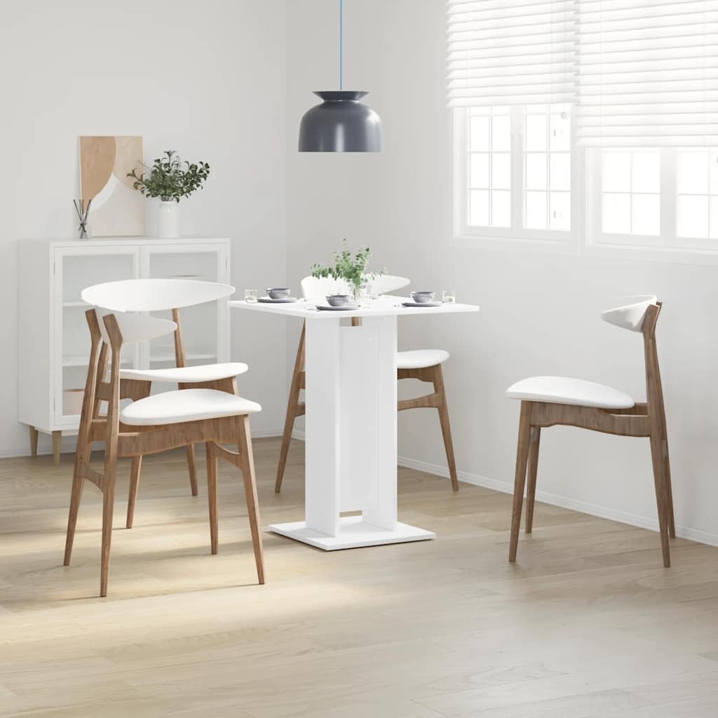 vidaXL Bistro or Dining Table - Engineered Wood, Modern Design, Easy Assembly and Maintenance, Durable, White - 23.6&quot;x23.6&quot;x29.5&quot;