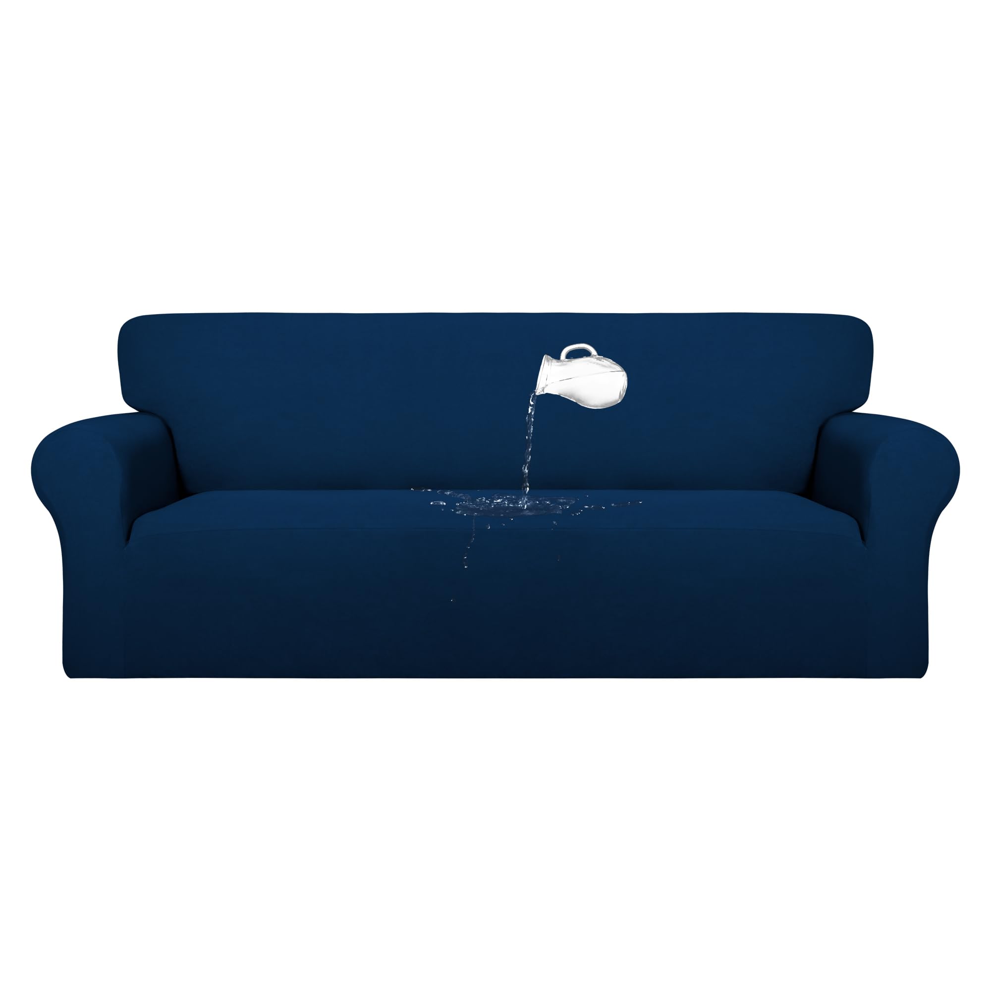 Purefit 100% Dual Waterproof Couch Cover Slipcovers For Couches And Sofas - Stretch Non Slip Fleece Sofa Covers Washable, Leakproof Furniture Protector For Kids, Pets, Dog (Sofa, Navy)