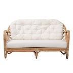 Baxton Studio Aliane Modern Bohemian Natural Brown Antique Rattan Loveseat Natural BrownMaterial