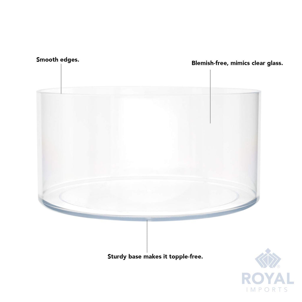 Royal Imports Flower Vase Acrylic Cylinder - Decorative Centerpiece For Home Or Wedding - Non Breakable Plastic, 8''X4'' Short R