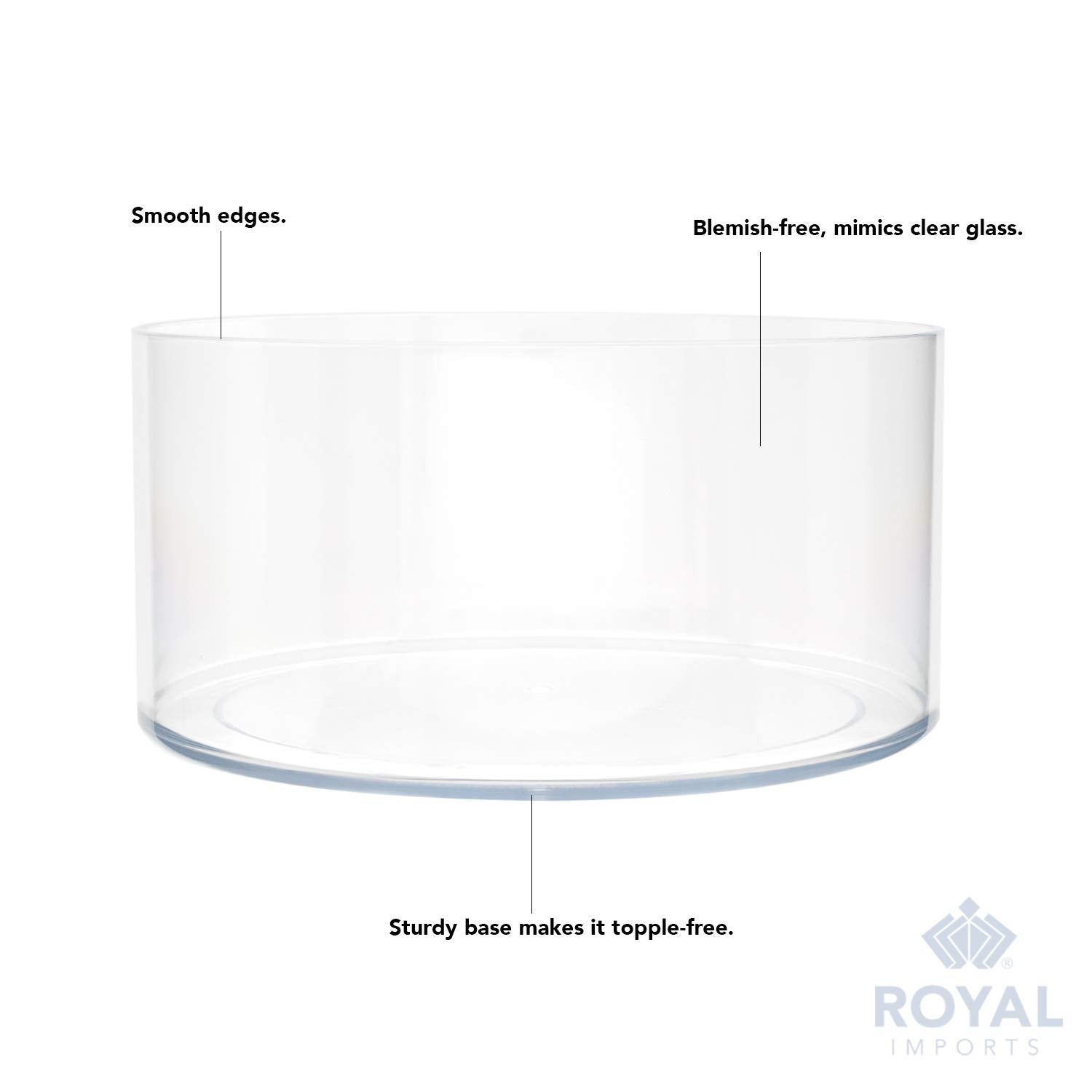 Royal Imports Flower Vase Acrylic Cylinder - Decorative Centerpiece For Home Or Wedding - Non Breakable Plastic, 8''X4'' Short R