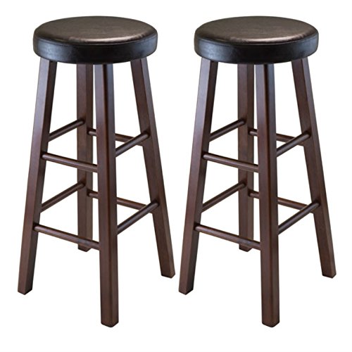 Ergode Harrington Drop Leaf High Table Set | Solid Wood | Walnut Finish | 39.37' W x 31.5' D x 36.22' H | Includes 2 Stools | Fully Assembled (94336-VV)