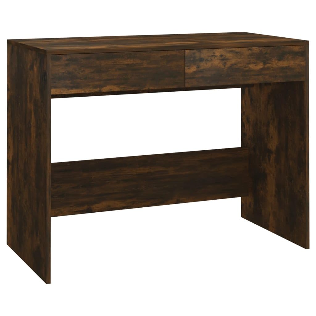 vidaXL Desk Smoked Oak 39.8&quot;x19.7&quot;x30.1&quot; Engineered Wood