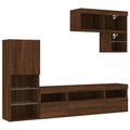 vidaXL 6 Piece TV Wall Units with LED Brown Oak Engineered Wood