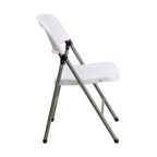 Flash Furniture Hercules Series 330 Lb. Capacity White Plastic Folding Chair With Gray Frame