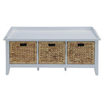 Acme Flavius 3-Drawer Wooden Storage Bench in White