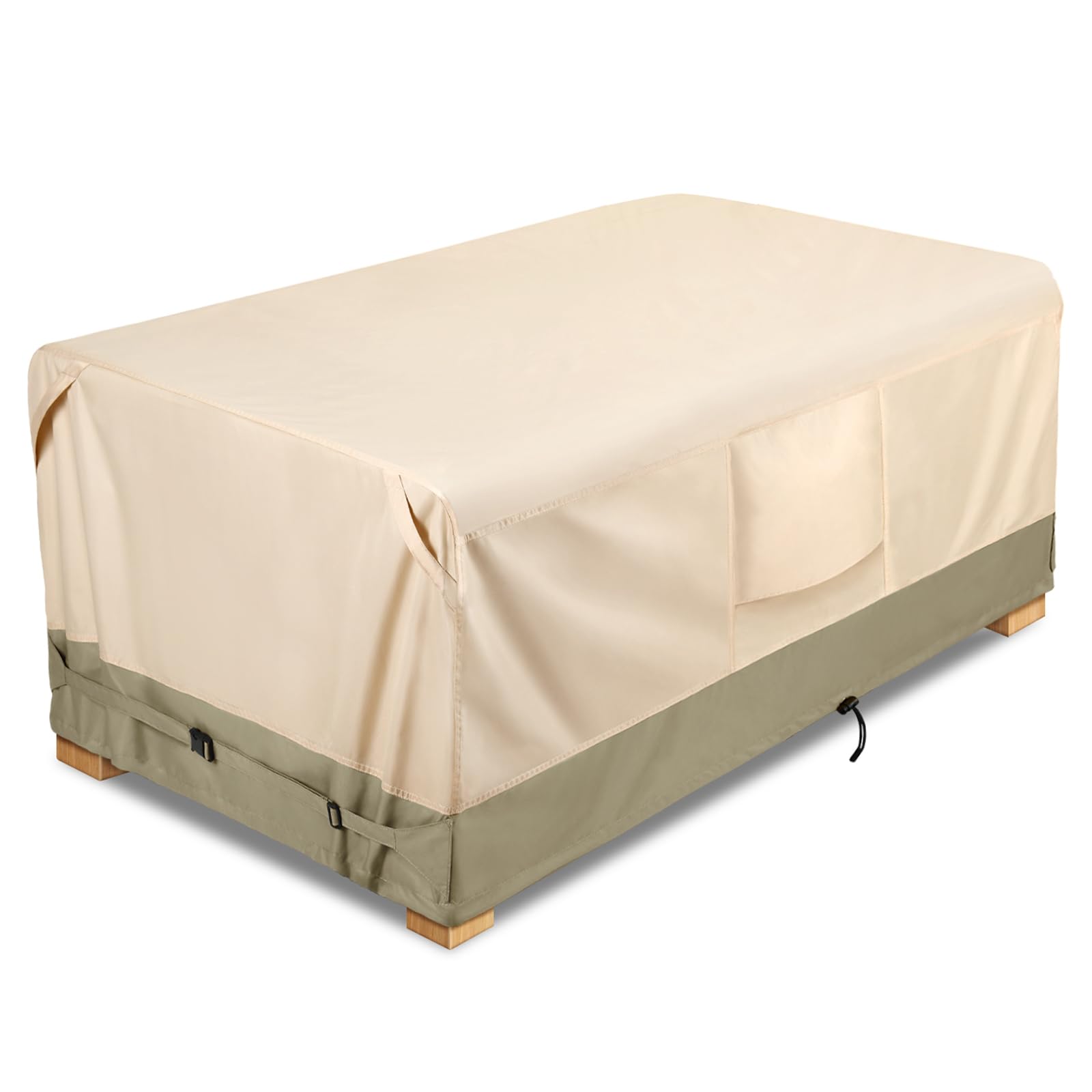 Cosfly Waterproof Patio Furniture Table Covers Durable, Rectangular Outdoor Coffee Table Covers - Fits Up To 74L X 47W X 28H Inc