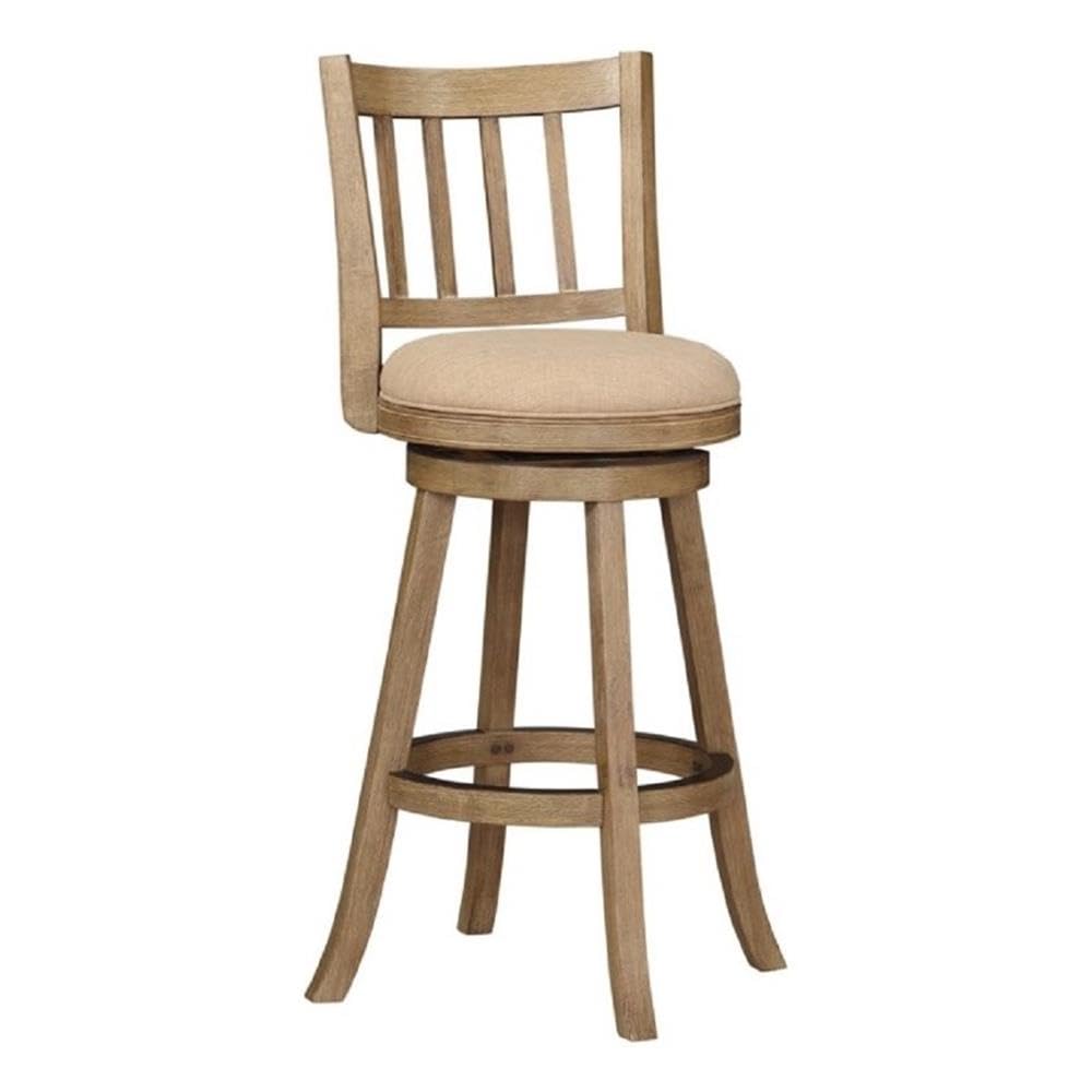 Boraam Sheldon Bar Height Stool, 1 Pack, 29-Inch, 1-Pack, Driftwood Wire-Brush and Oatmeal