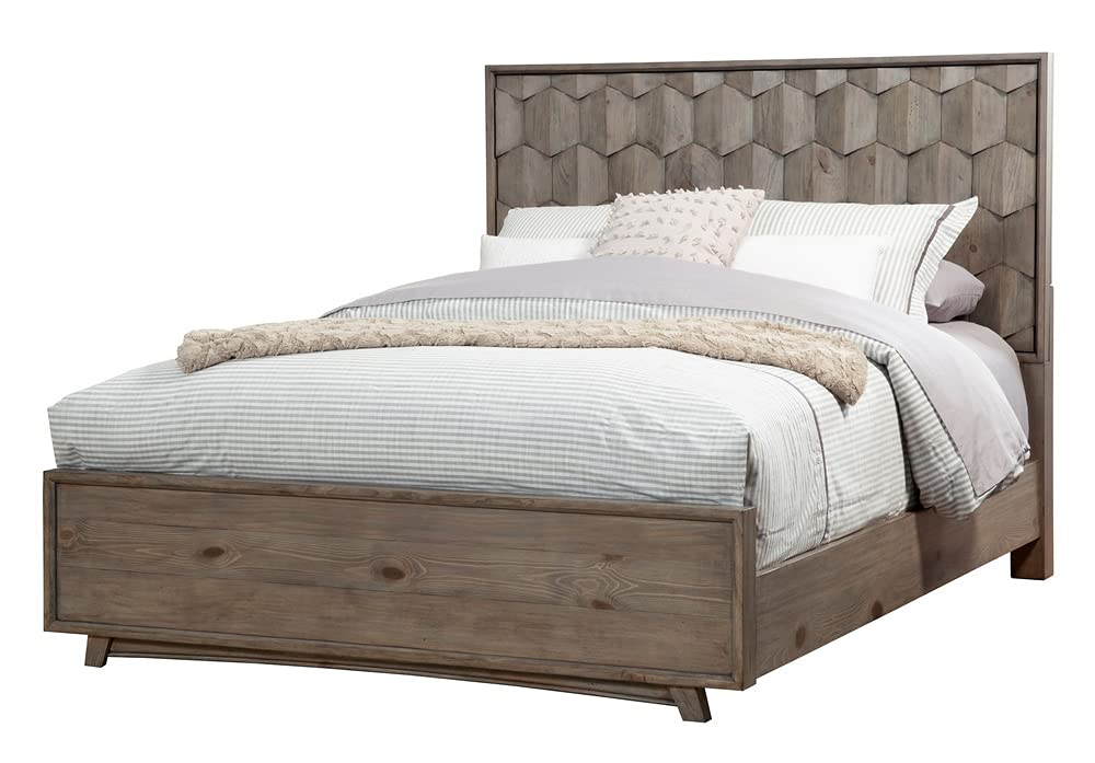 Alpine Furniture Shimmer Panel Bed, Queen