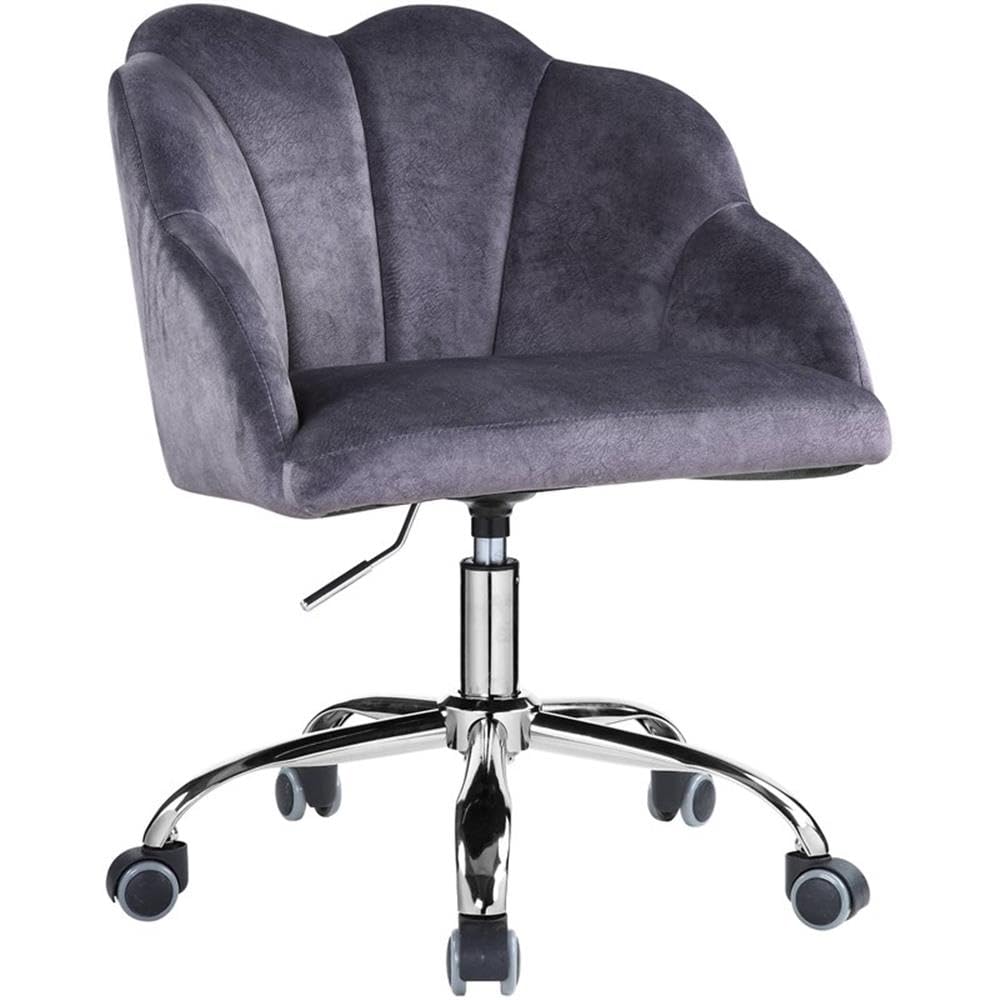 Acme Rowse Office Chair in Dark Gray Velvet and Chrome Finish