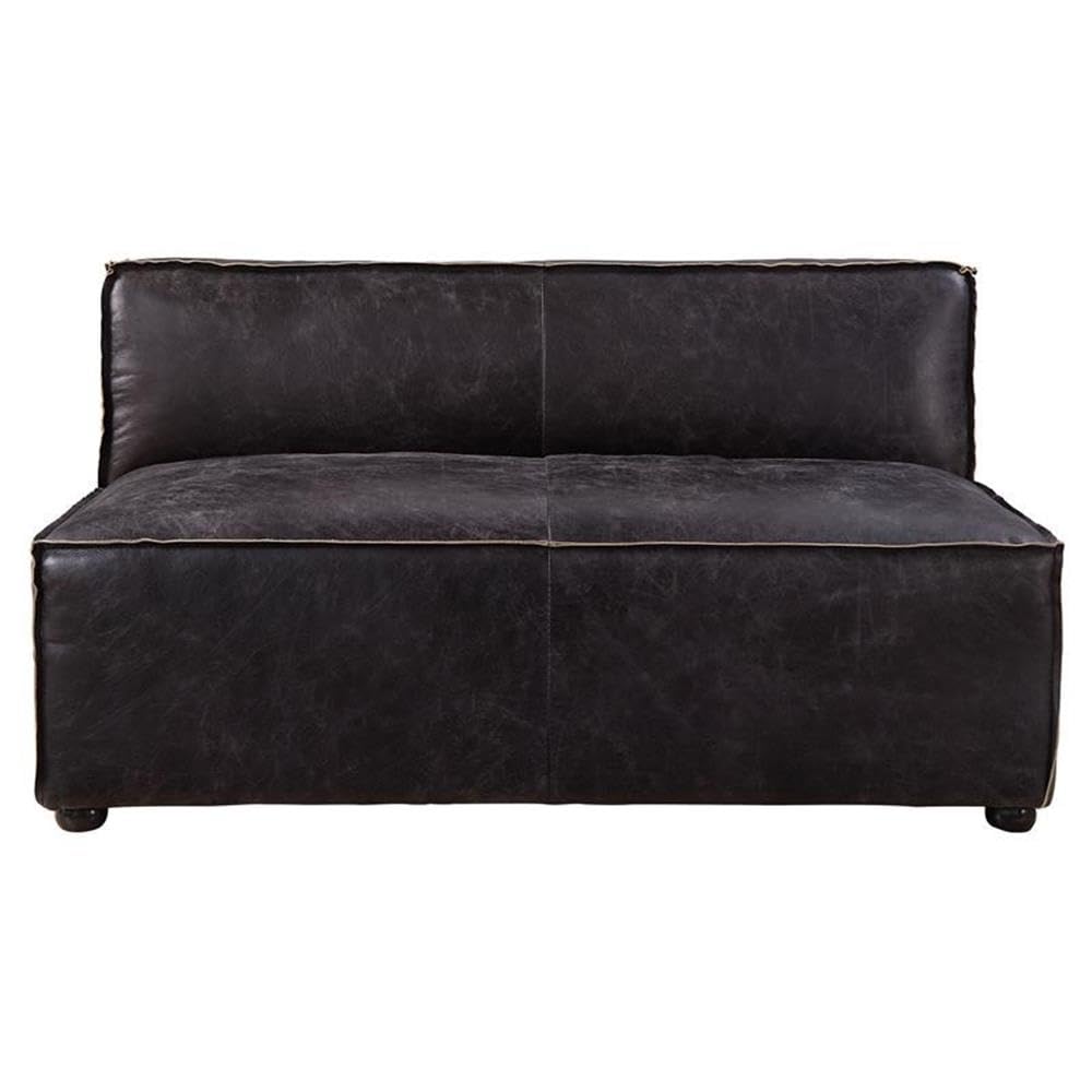 Acme Furniture Birdie Leather Upholstered Modular Armless Loveseat Antique Slate