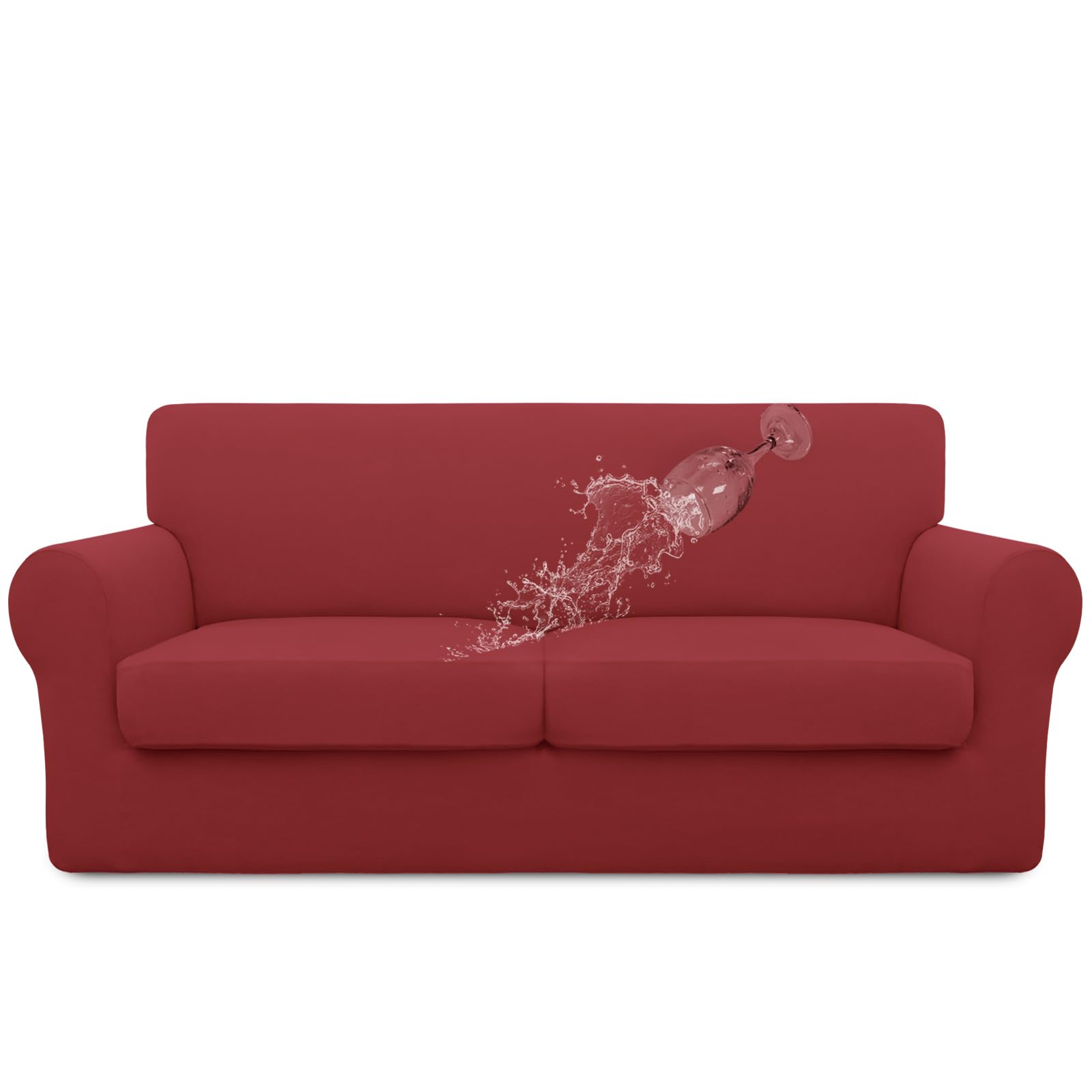 Easy-Going 100% Dual Waterproof Oversized Loveseat Cover Stretch Soft Couch Cover For Dogs, Sofa Slipcover For 2 Separate Cushio