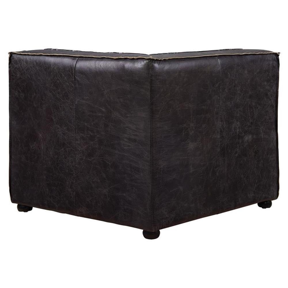 Acme Furniture Birdie Leather Upholstered Modular Wedge Chair in Antique Slate