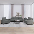 vidaXL 4 Piece Sofa Set in Dark Gray Fabric - Modern Living Room Furniture with Footstool and Cushions