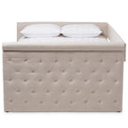 Baxton Studio Amaya Modern and Contemporary Light Beige Fabric Upholstered Queen Size Daybed