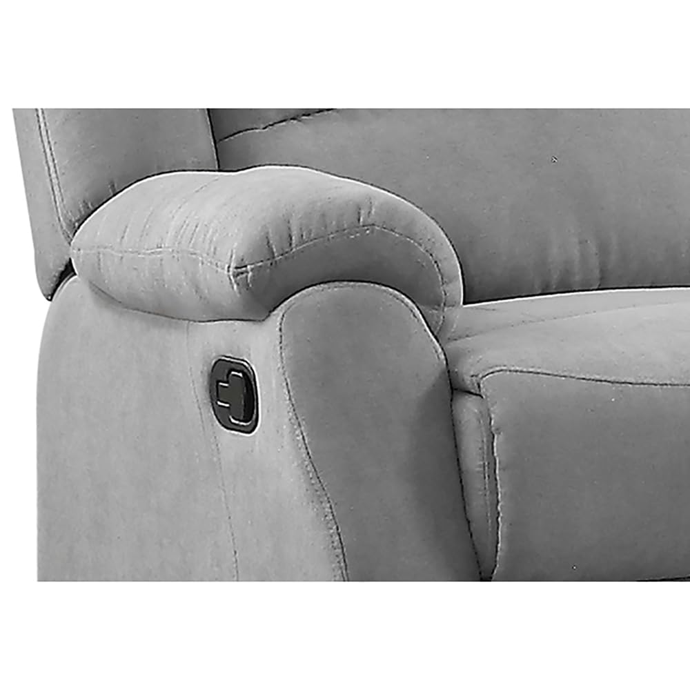 Acme Zorina Contemporary Fabric Upholstered Motion Sofa in Gray