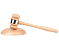 Wood Gavel And Sound Block Set, Tiberham Handcrafted Wooden Gavel With Round Block For Judge Lawyer Student Auction Sale