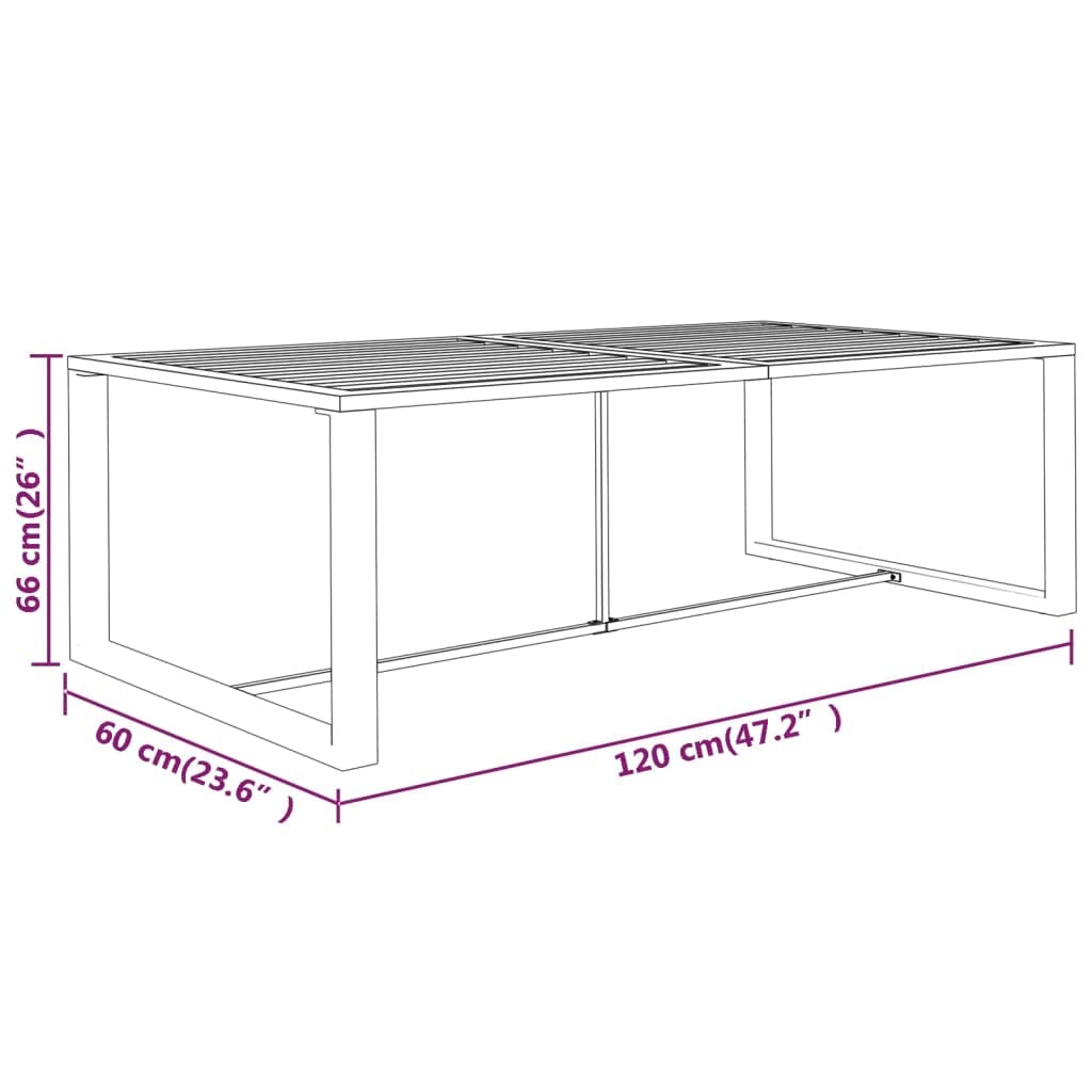 Patio Dining Table Anthracite 47.2&quot;x23.6&quot;x26&quot; Aluminum