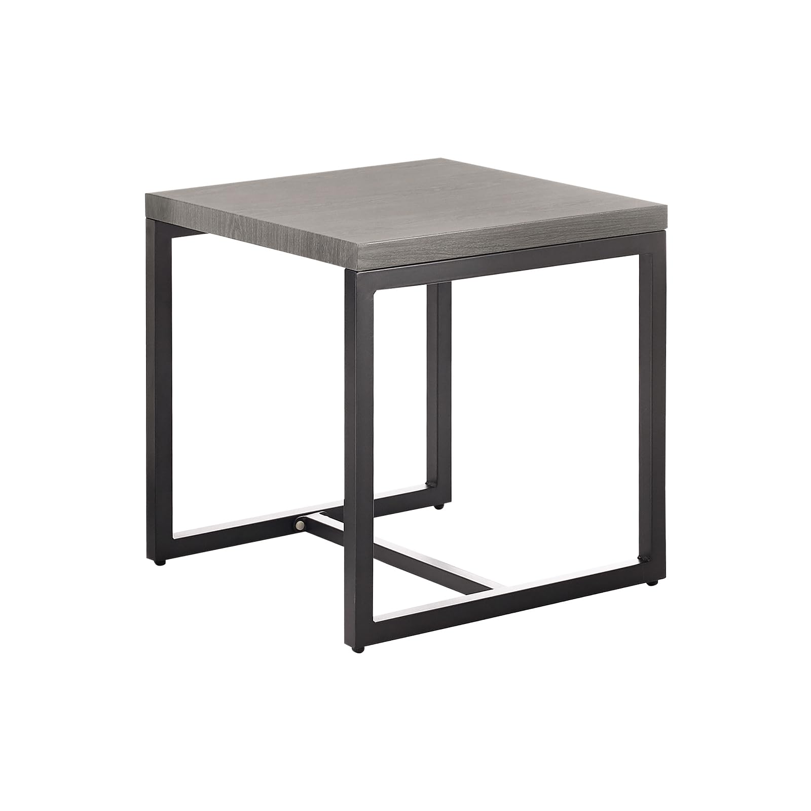Rilyson Patio Tables Outdoor Coffee Table - Steel Side Tables End Table For Proch Deck Balcony Garden Squre Grey Tabletop