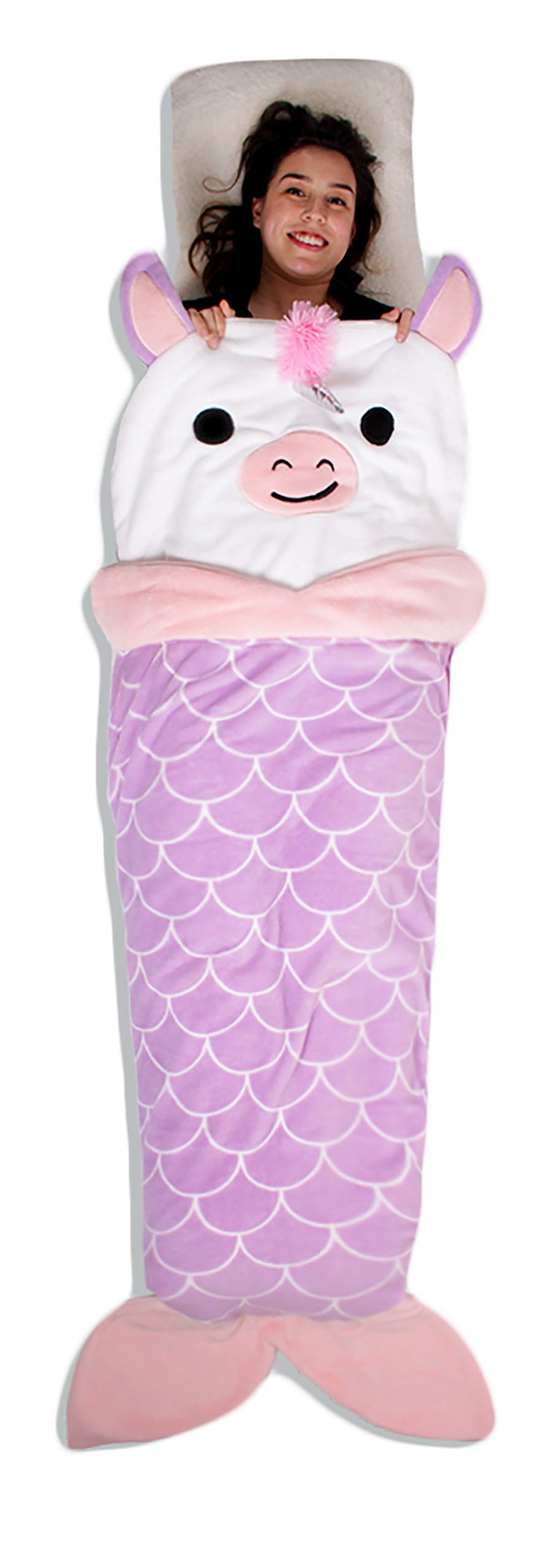Plush Ultra-Soft Fleece Snuggle-In Sleeping Bag Blanket For Lounging On The Couch (Unicorn)