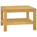 vidaXL Solid Teak Wood Coffee Table - 23.6"x23.6"x15.7" - Sturdy Frame - Ample Storage - Unique Square Cut-Out Design - Stylish Home Décor